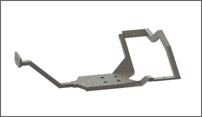 CAD model of the custom-designed electric motor mount and adapter plate